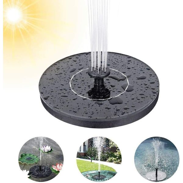 Solar Powered Floating Bird Bath Water Fountain Pump Circle Garden Pond Pool int