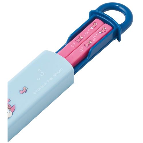Skater ABS2AMAG-A Bento Chopsticks Case Set, 6.5 inches (16.5 cm), Antibacterial Treatment, Ponyo on the Cliff, Sisters, Studio Ghibli, Easy to Open Slide, Made in Japan
