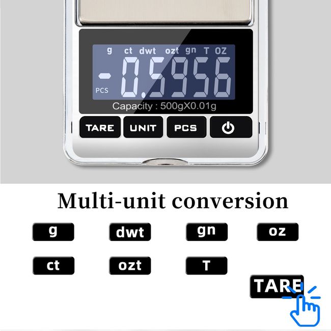 Digital Pocket Scale 3000g x 0.1g Jewelry Gram Scale Conversion