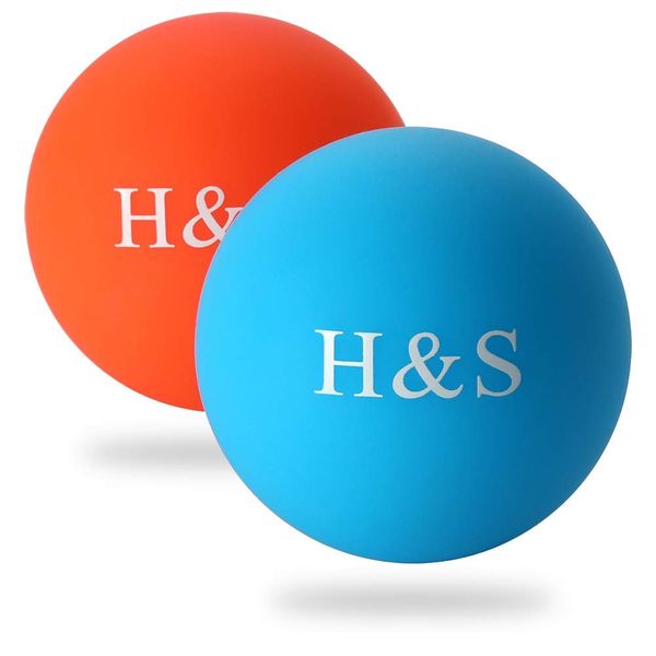 H&S 2 x Lacrosse Ball Trigger Point Massage Ball Muscle Roller Ball Rehab Physiotherapy Crossfit