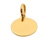 10k Solid Yellow Gold Round Disc Plain Small Delicate Engravable Charm Pendant