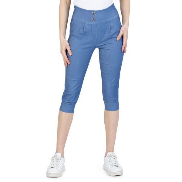 Kendindza 3/4 Hose Chino Shorts Damen Sommer Caprihose Damen Sommer Stretch Damen Caprihose 3/4 Schlupfhose Damen Blau S