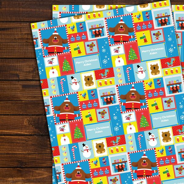 Danilo Promotions LTD Hey Duggee Christmas Wrapping Paper PERSONALISE - Personalise Any Name or Message