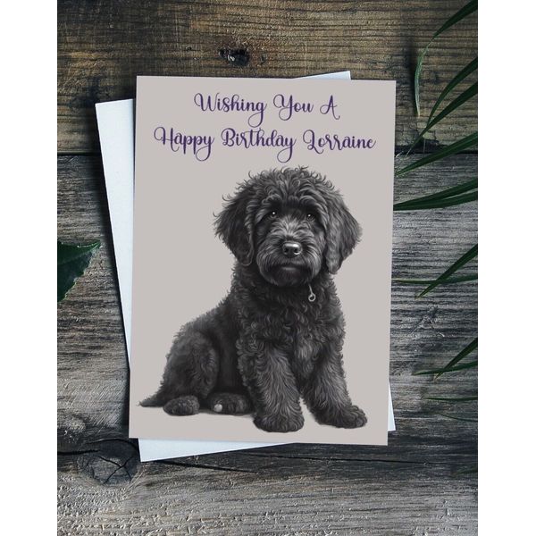 Personalised Birthday Card Labradoodle, Pet Dog Mum Mummy Nanny Aunt Friend