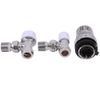 Thermostatic Radiator Valve 15mm x 1/2" Angled Chrome Rad TRV + Lockshield