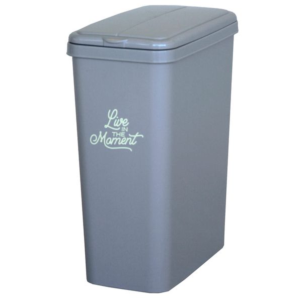 Heiwa Kogyo Eco Pail Trash Can 3.9 gal (14 L), Cool Gray, Made in Japan, W 7.0 x D 11.8 x H 15.4 inches (17.7 x 29.8 x 39