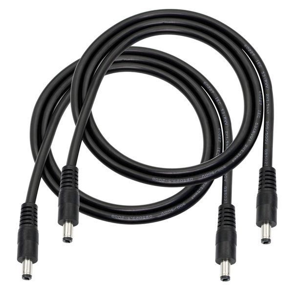 DC to DC Cable,3FT 18AWG DC 5.5MM x 2.1MM Male to Male Plug Power Adapter Cable for LED, CCTV, Car, Monitor,etc(2 Pcs).