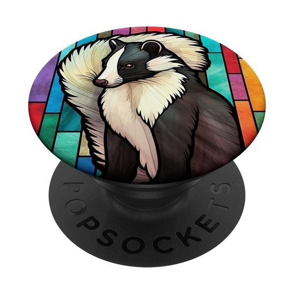 Skunk Stained Glass PopSockets Adhesive PopGrip