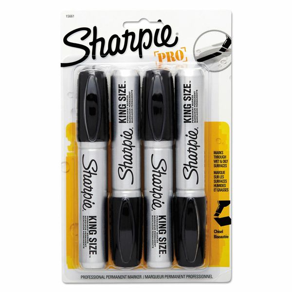 Sharpie King Size Permanent Markers Black 4/Pack 15661PP