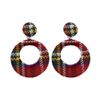 Zac's Alter Ego Red Tartan Disc & Button Earrings