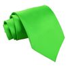 DQT Men's Plain Satin Polyester Wedding Extra Long Classic Tie - Apple Green