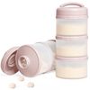 Termichy Baby Milk Powder Dispenser Pots Stackable Baby Formula Container, 2 Pack (Light Pink)