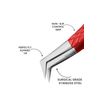 Professional Eyelash Extension Tweezers - Fiber Tip Stainless Steel Eyelash Extension - Pack of 2 Eyelashes Extension Tweezers – Lash Tweezers for Eyelash Extensions (RED)