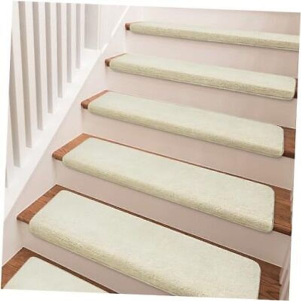 Carpet Stair Treads Ultra Plush 9.5" X 30"Soft 2 Pieces with Bullnose Beige