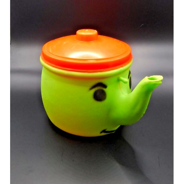 Vintage Worcester Toy Plastic Green Blow Mold Kitchen Tea Kettle/red Lid