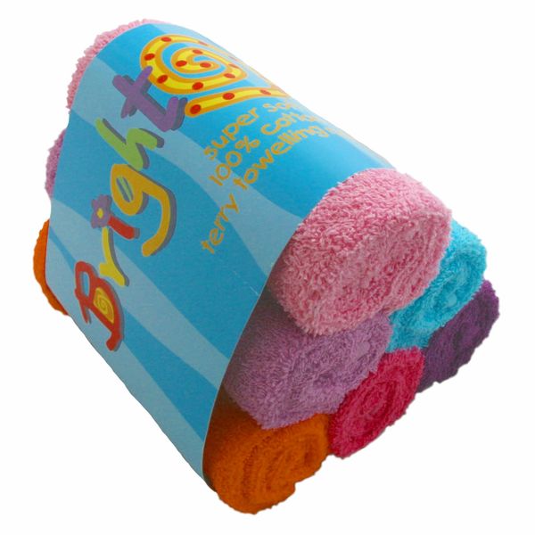 Bright Bots Baby Absorbent, Reusable Terry Towelling Nappies, Cloth Diapers, 100% Soft Cotton, 60cms Coloured (Girls)