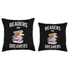 Readers Are Dreamers Colorful Book Stack Art Throw Pillow