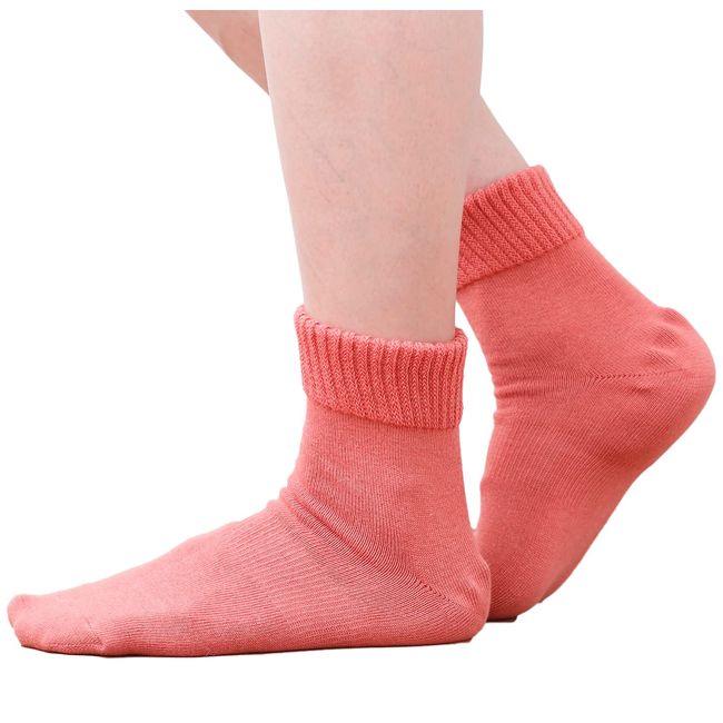 Walking Bran Bag Heel Care Socks, No Tightening, Plain, Rice Bran Fiber, Socks, Moisturizing, Foot Pain, Heel Care, Beautiful Feet, Rattle, Cracking, Exfoliation, Women's, 8.3 - 9.8 inches (21 - 25 cm), apricot, 21.0-23.0 cm