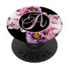 Blush Initial Letter A Monogram Lilac Violet Floral PopSockets Swappable PopGrip
