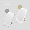 ufurl MEBL-137BG Tabletop Hand Mirror, Compact, Standing Mirror, Dimmable, Light Included, Beige