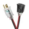 Husky 50 ft. 14/3 Single Lighted Locking Extension Cord Red and Black