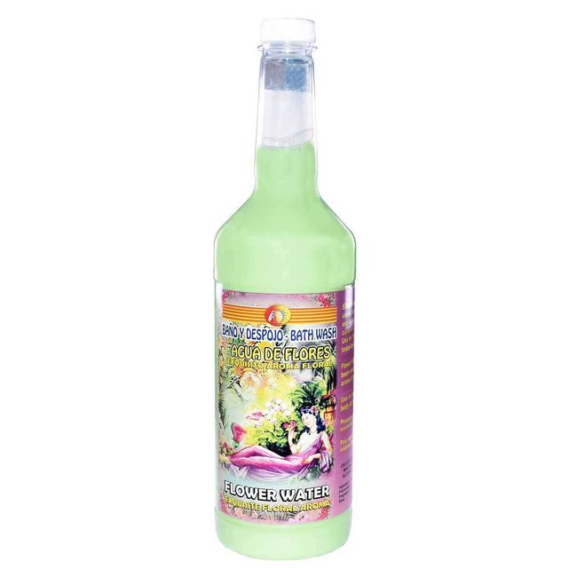 1 Bottle Extra Large Flower Water AGUA DE Flores Bath WASH BANO Y DESPOJO 32OZ Spiritual Magick Wicca