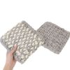 [Pot Supplies] Trivet, Knit Square, White, Gray [GY]