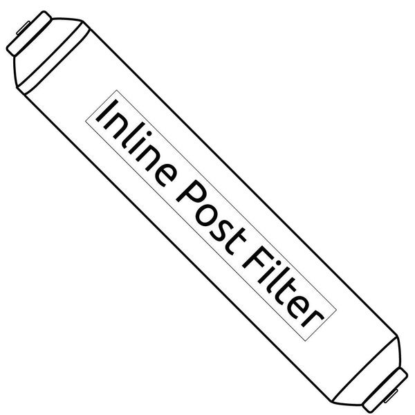 Inline GAC carbon post filter cartridge for RO quick connect 1/4" fittings
