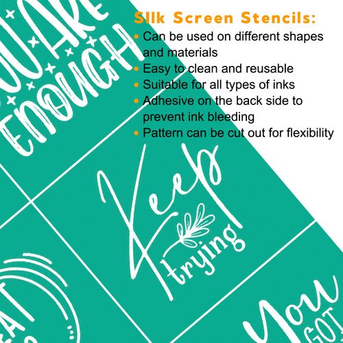 BOOLOOEN Silk Screen Stencils Self Adhesive Reusable Mesh Printing Stencil for Painting on Wood Fabric Chalkboard Home Decor