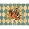 CafePress White Rabbit Vintage Zipper Makeup Pouch, 8.5"x6"