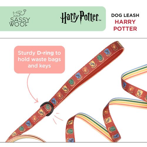 Sassy Woof Harry Potter™ Dog Leash 60-Inch with Neoprene Padded Handle - Comfortable, Durable, and Stylish for Small to Large Dogs - Officially Licensed