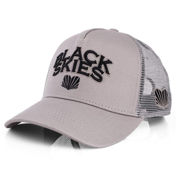 Blackskies Team Baseball Cap | Herren Damen Schirm Premium Snapback Trucker Mütze Kappe Basecap Kappe Grau