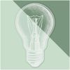 Medium 210mm 'Light Bulb' Clear Static Window Cling Sticker/Decal (White) (WC00101719)