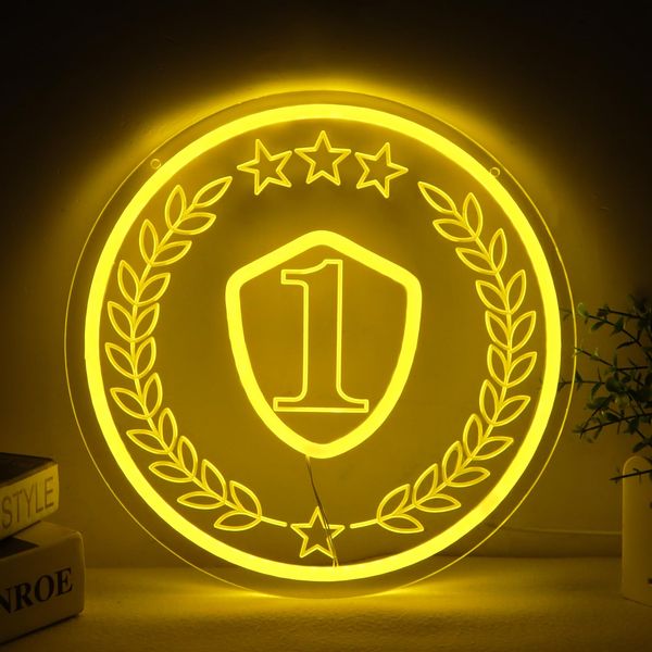 qbanziou Gold Medal Neon Signs for Wall Decor，LED Neon Lights for Bedroom，Man Cave、Birthday、Christmas Gifts for kids