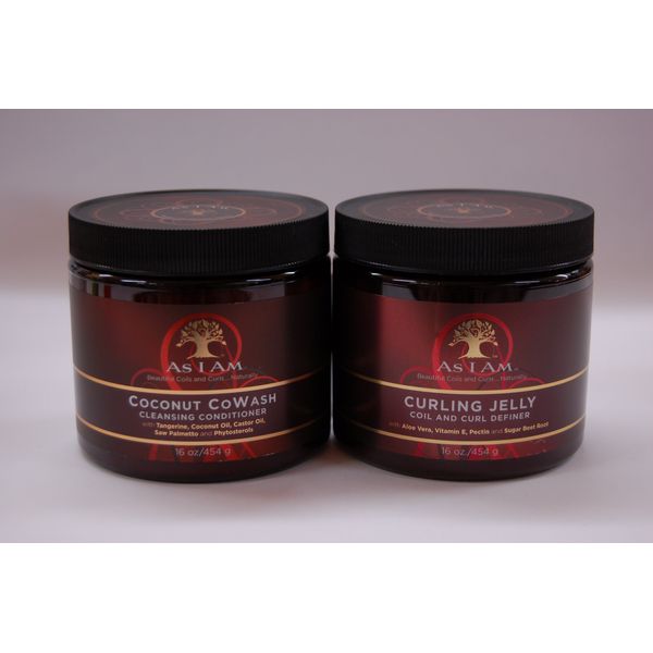 As I Am Curly Hair care set-I (Coconut CoWash 16oz & Curling Jelly 16oz)