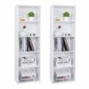 2PCS 5 Tier Bookcase Bookshelf Storage Wall Shelf Organizer Unit Display Stand