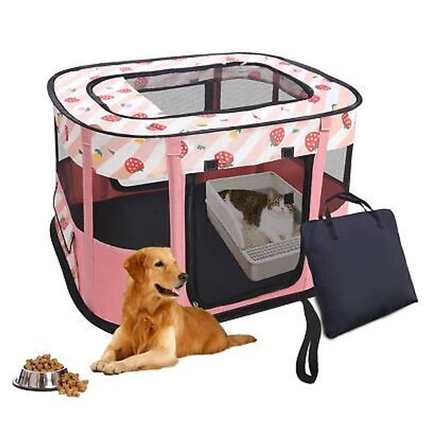 Puppy Dog Playpen Foldable Pet Playpen Collapsible Crates Kennel Playpen