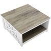 31.5" Farmhouse Coffee Table Square Table with Open Storage Compartment