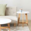 LOWYA Nesting Table Low Table Set of 2 Round Round White Width 75 Width 40