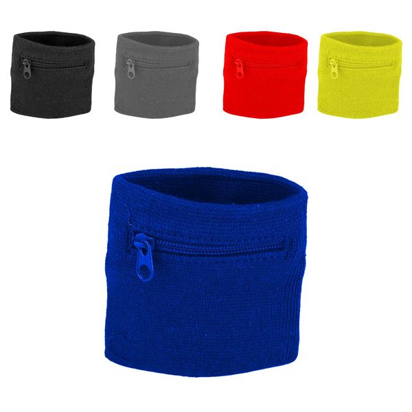 5 Pack Wrist Wallet Pouch with Zipper - Mini Sweatband Wristband Wallet for Women Men - Running Jogging Hiking Key Card Storage Bags