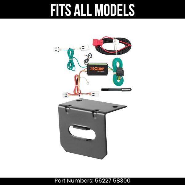 For 11-17 Nissan LEAF 4 Pin Trailer Wire Plug & Bracket Fits All Models Curt Kit