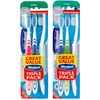 2 Packs x 3 Pcs Regular Plus Triple Firm Toothbrush