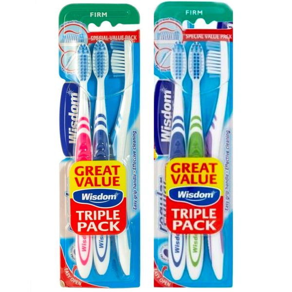 2 Packs x 3 Pcs Regular Plus Triple Firm Toothbrush