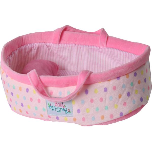 Pastel Polka Dot Baby Doll Bed 18" | Baby Doll Bassinets, Play Baby Doll Carrier, Doll Baby Carriers, Baby Doll Carrier Bed, Dolls Bassinets, Bassinet for Dolls, Dolls Carrier, Soft Doll Carrier