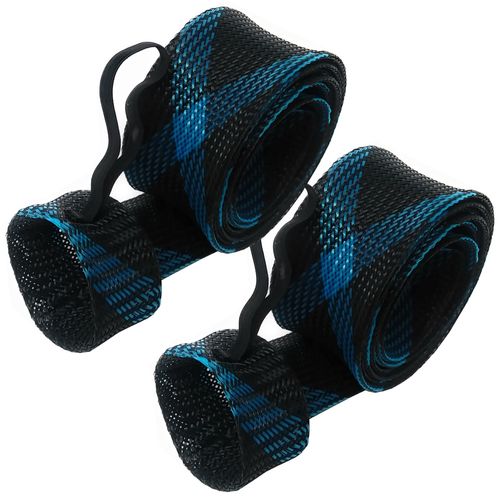 Reaction Tackle Fishing Rod Socks - Fishing Pole Sleeves and Covers for Baitcasting Rods, Spinning Rods Black/Blue (Flat-Cast-11)