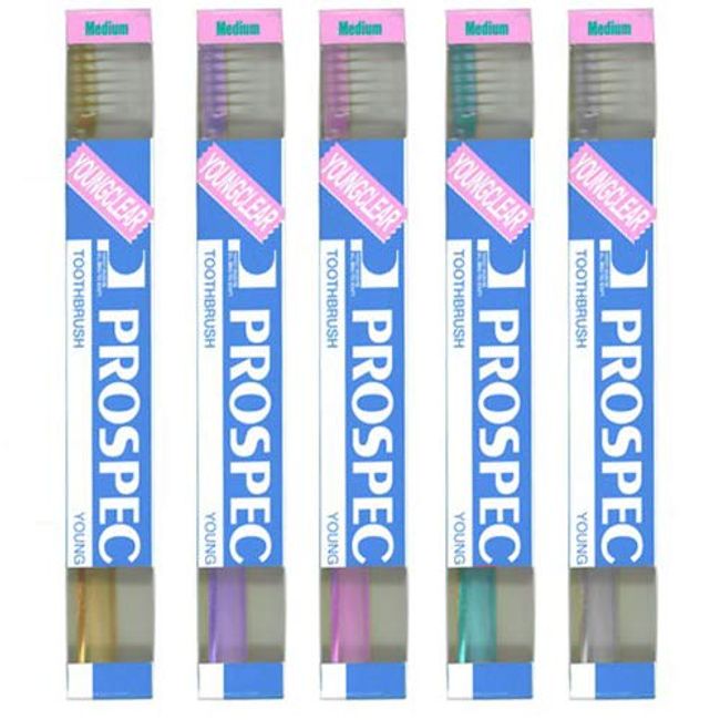 GC Prospec Toothbrush Young (Clear/Medium Normal) x 5 Piece Set