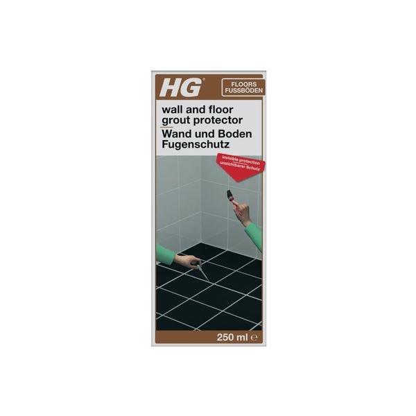 HG Wall & Floor Grout Protector, Colourless Grout Sealer & Between Tile Sealant, Kitchen & Bathroom Floor Protector, Invisible Protection for Grouting - 250ml