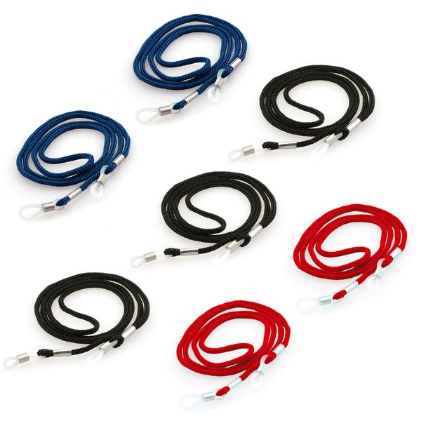 Edison & King 7 Pcs Glasses Chain Strap in Red, Blue & Black