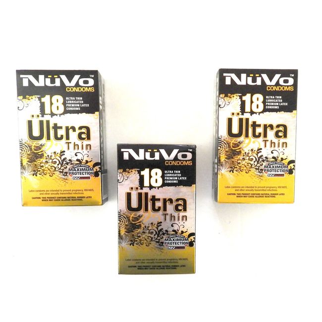 54 count NuVo Ultra Thin Lubricated Premium Maximum Protection Latex Condoms