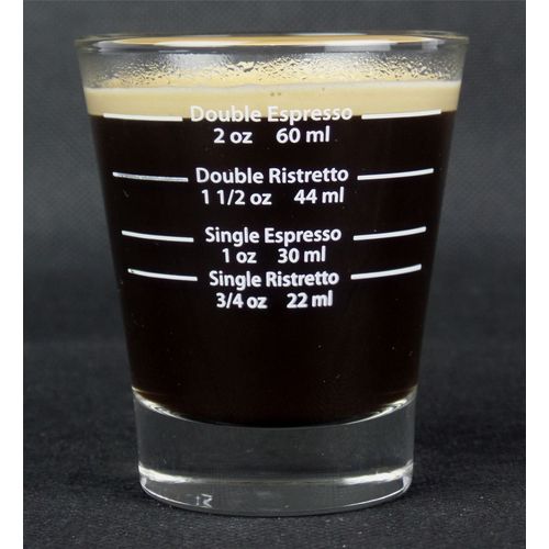 White Lined Espresso Shot Glass Measure for Coffee Espresso Machines - 85ml - by EDESIA ESPRESS